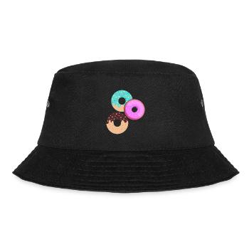Donut Themed Donut Sprayed Funny Cute - Bucket Hat - black - Front - Lela (165cm)