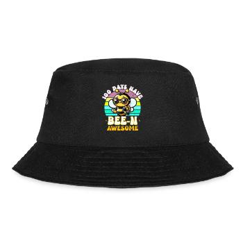 100 Tage Awesome Funny 100. Schultag - Bucket Hat - Schwarz - Vorne - Lela (165cm)