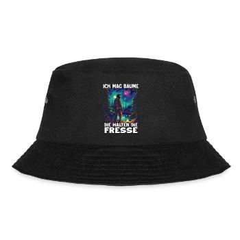 Wandern T Trekking Outfit Hiking Motiv - Bucket Hat - Schwarz - Vorne - Lela (165cm)