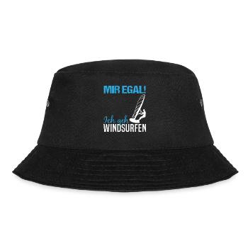 Windsurfen statt Sorgen - Bucket Hat - Schwarz - Vorne - Lela (165cm)