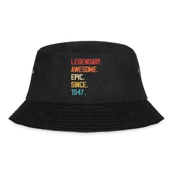 Episch und legendär geboren 1947: 77. Geburtstag - Bucket Hat - Schwarz - Vorne - Lela (165cm)