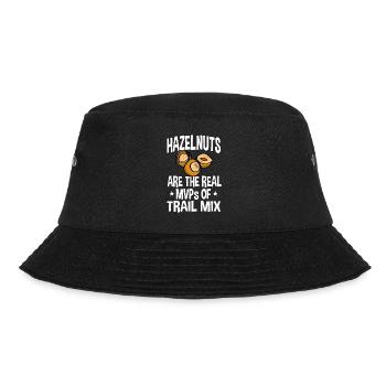 Haselnuss Spruch - Bucket Hat - Schwarz - Vorne - Lela (165cm)