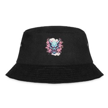 Japanischer Hannya Dämon Samurai Warrior Oni Maske - Bucket Hat - Schwarz - Vorne - Lela (165cm)