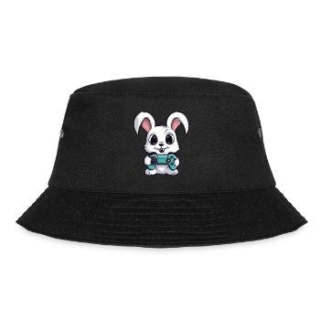 Süßer Kaninchenspieler Gaming Hasenliebhaber - Bucket Hat - Schwarz - Vorne - Lela (165cm)