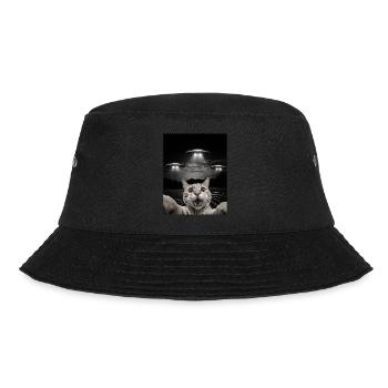 Funny cats selfie in front of UFOs cat UFO - Bucket Hat - black - Front - Lela (165cm)