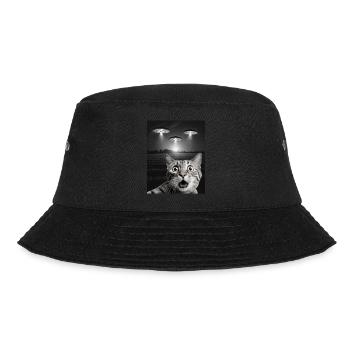 Lustiges Katzen Selfie Vor UFOs Katze UFO - Bucket Hat - Schwarz - Vorne - Lela (165cm)