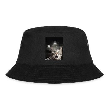 Lustiges Katzen Selfie Vor UFOs Katze UFO - Bucket Hat - Schwarz - Vorne - Lela (165cm)