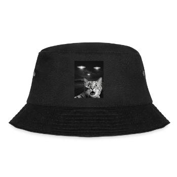 Funny Cats Selfie In Front Of UFOs Cat UFO - Bucket Hat - black - Front - Lela (165cm)
