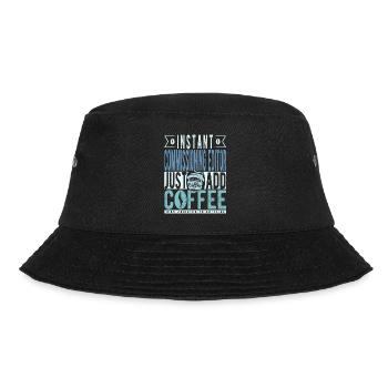 Instant Commissioning Editor Fügen Sie einfach Kaffee hinzu - Bucket Hat - Schwarz - Vorne - Lela (165cm)