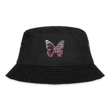 I Can Do All Things Through Christ Butterfly - Bucket Hat - black - Front - Lela (165cm)