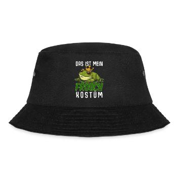 Froschkostüm Frosch Kostüm Karneval Ich bin Ein - Bucket Hat - Schwarz - Vorne - Lela (165cm)