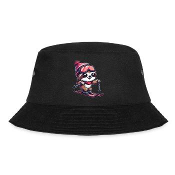 Faultier Skifahrer Winterurlaub Spaß - Bucket Hat - Schwarz - Vorne - Lela (165cm)
