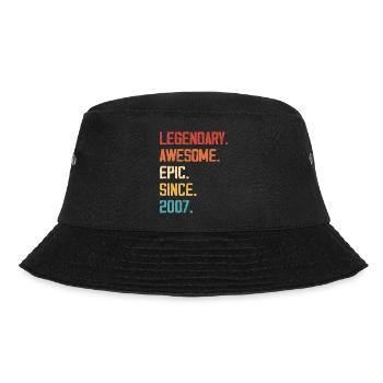 Episch & Legendär Geboren 2007: 17-jähriges Jubiläum - Bucket Hat - Schwarz - Vorne - Lela (165cm)