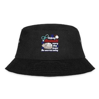 Veterinary Medicine Vet Veterinarian - Bucket Hat - Schwarz - Vorne - Lela (165cm)