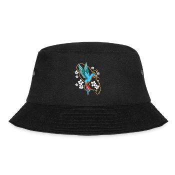 Kolibri Blumen - Bucket Hat - Schwarz - Vorne - Lela (165cm)