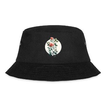 Rosenranke gezeichnet - Bucket Hat - Schwarz - Vorne - Lela (165cm)