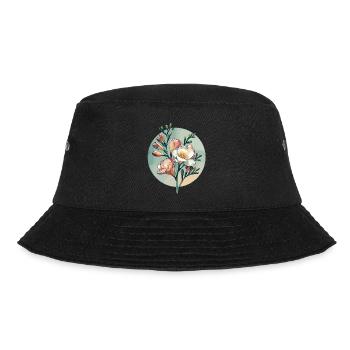 Freesien gezeichnet - Bucket Hat - Schwarz - Vorne - Lela (165cm)