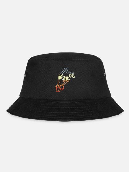 Skateboarder Skizze Vintage Look - Bucket Hat - Schwarz