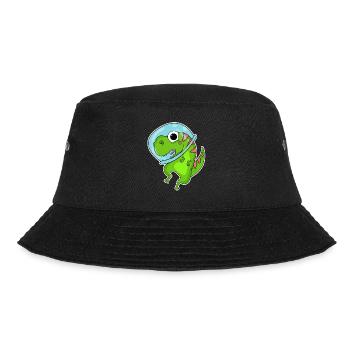 Dino Motiv Dinosaurier Weltall Astronauat - Bucket Hat - Schwarz - Vorne - Lela (165cm)