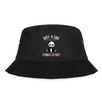 Girl's heart for pandas - Bucket Hat - black - Front - Lela (165cm)