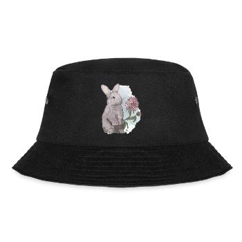 Veganuary 2024 Kaninchen - Bucket Hat - Schwarz - Vorne - Lela (165cm)