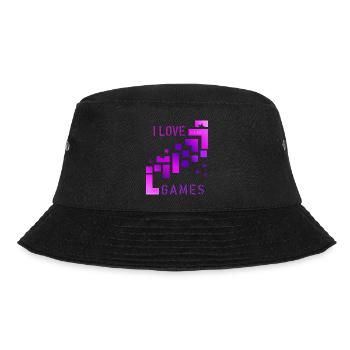 I love games - Bucket Hat - Schwarz - Vorne - Lela (165cm)