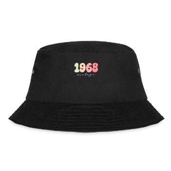 Vintage Jahrgang 1968 Geburtstag - Bucket Hat - Schwarz - Vorne - Lela (165cm)