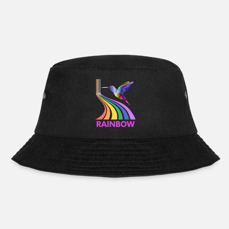 Regenbogen - Bucket Hat - Schwarz