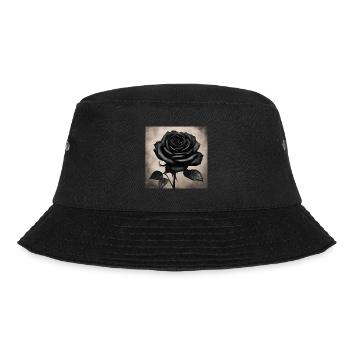 Schwarze Rose Kunstbild - Bucket Hat - Schwarz - Vorne - Lela (165cm)