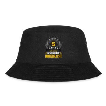 5 Hochzeitstag Mann 5 Jahre Ehe Hölzerne Hochzeit - Bucket Hat - Schwarz - Vorne - Lela (165cm)