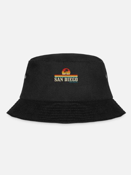 San Diego Kalifornien Vintage Souvenir - Bucket Hat - Schwarz