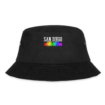 San Diego Kalifornien Vintage Souvenir - Bucket Hat - Schwarz - Vorne - Lela (165cm)