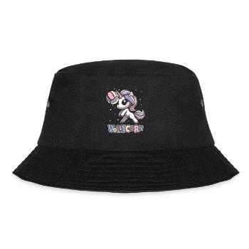 Volleyball Volleyballer Einhorn Vollicorn - Bucket Hat - Schwarz - Vorne - Lela (165cm)
