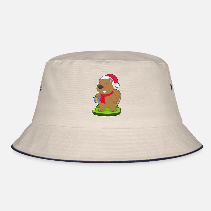 Beaver Christmas Package Bucket Hat