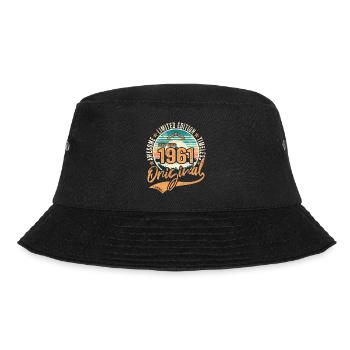 Born in 1961 63rd Birthday Original 1961 - Bucket Hat - black - Front - Lela (165cm)