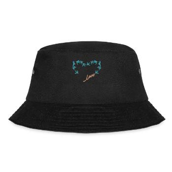 Hummingbird Heart Heart Love Bird - Bucket Hat - black - Front - Lela (165cm)