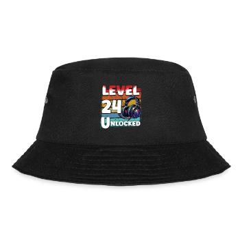 Gaming Birthday Level 24 Unlocked Gamer - Bucket Hat - black - Front - Lela (165cm)