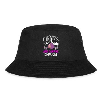 Camping Flip Flops Camper Nature Outdoor - Bucket Hat - black - Front - Lela (165cm)