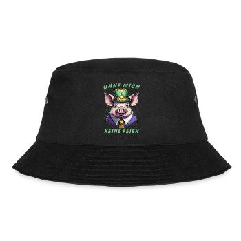 Pig NO CELEBRATION WITHOUT ME - Bucket Hat - black - Front - Lela (165cm)