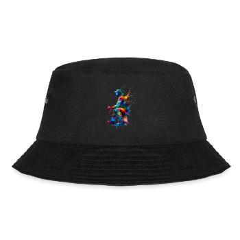 Bunte Splash Art Eisfischen Fischfischer Fischer - Bucket Hat - Schwarz - Vorne - Lela (165cm)