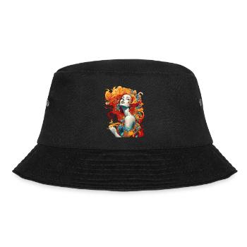 Schöne weibliche Malkunst Gesicht bunte Frau - Bucket Hat - Schwarz - Vorne - Lela (165cm)