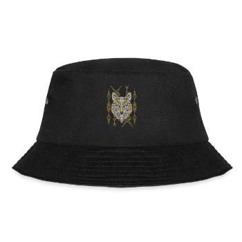 Wolf Abstrakt Geometrisch Polygon Wolf - Bucket Hat - Schwarz - Vorne - Lela (165cm)