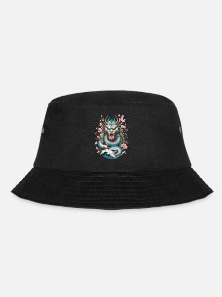 Japanischer Drache Tattoo Aesthetic Streetwear - Bucket Hat - Schwarz