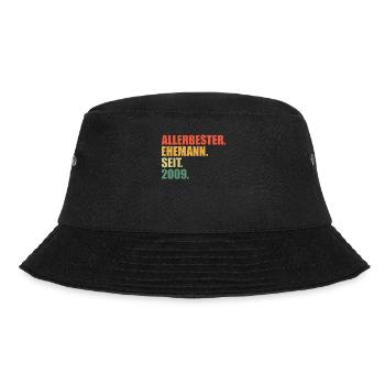 Bester Ehemann seit 2009 15.Hochzeitstag - Bucket Hat - Schwarz - Vorne - Lela (165cm)