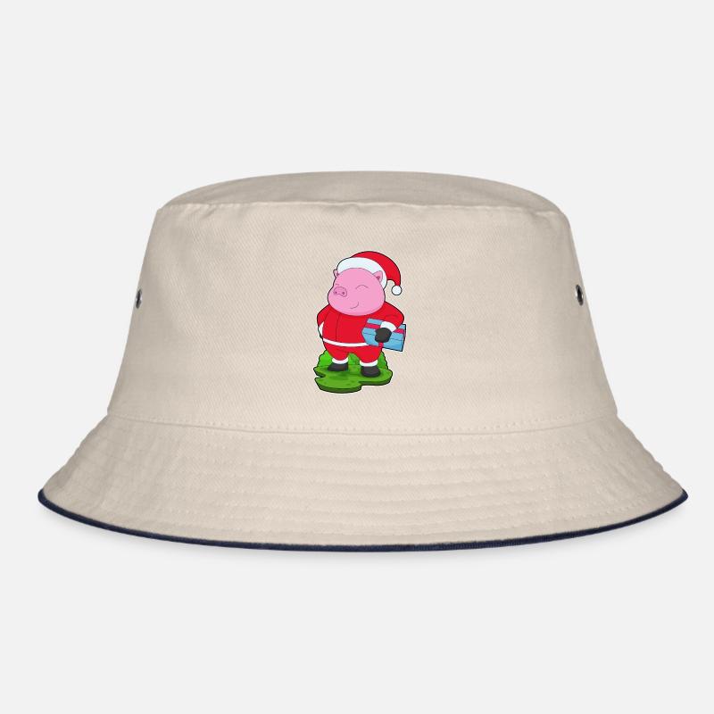 Pig Christmas Package Bucket Hat