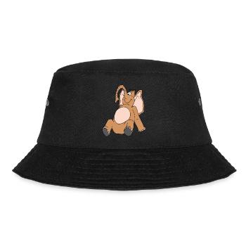 Ein lachender Elefant mit rosa Bauch. - Bucket Hat - Schwarz - Vorne - Lela (165cm)