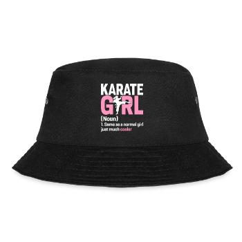 Karate Mädchen Lustige Kampfkünste Schwarzgurt Karate - Bucket Hat - Schwarz - Vorne - Lela (165cm)