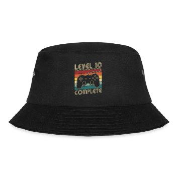 Level 10 Complete 10 Jahre Geburtstags Geschenk - Bucket Hat - Schwarz - Vorne - Lela (165cm)