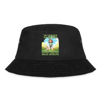 Funny dog owner walking t-shirt dog mom - Bucket Hat - black - Front - Lela (165cm)