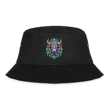 Cow Spiritual Mandala Dream Catcher Design - Bucket Hat - black - Front - Lela (165cm)